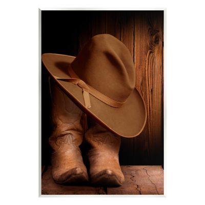 Stupell Industries Cowboy Boots & Hat Wall Plaque Art by Marcus Prime