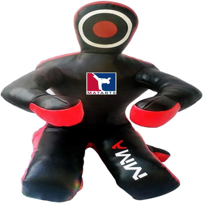 MMA Leather Grappling Punching Dummy for Kids and Adults in Sitting Position - Combat Sports BJJ Jiu Jitsu Judo Karate Taekwondo Wrestling Buddies and Boxing Dummies - UNFILLED (59")