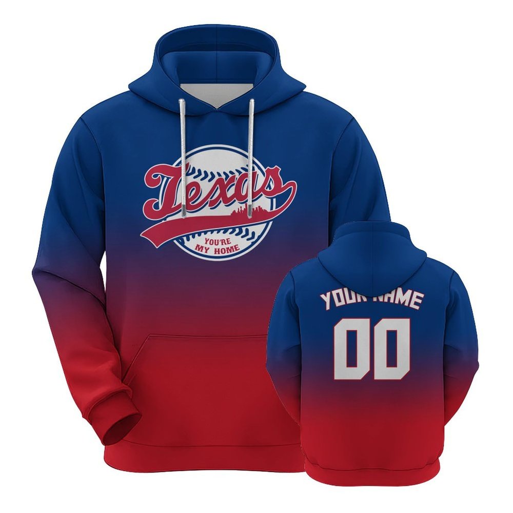 CSYRW8 City Gradient Custom Baseball Hoodies for Men Women Youth Personalized Name Number Pullover Sweatshirt Sport Fans Gift
