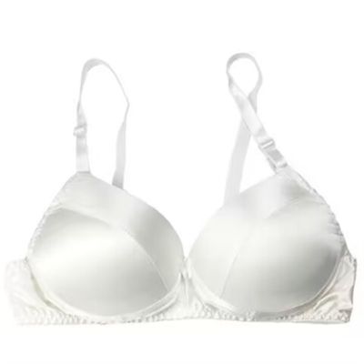100% Mulberry Silk Bra Thin Ultra Soft Cup Bra Women's Wireless Everyday Bralette Full Coverage Breathable Lingerie Top (Color : White, Size : 90/40AB)