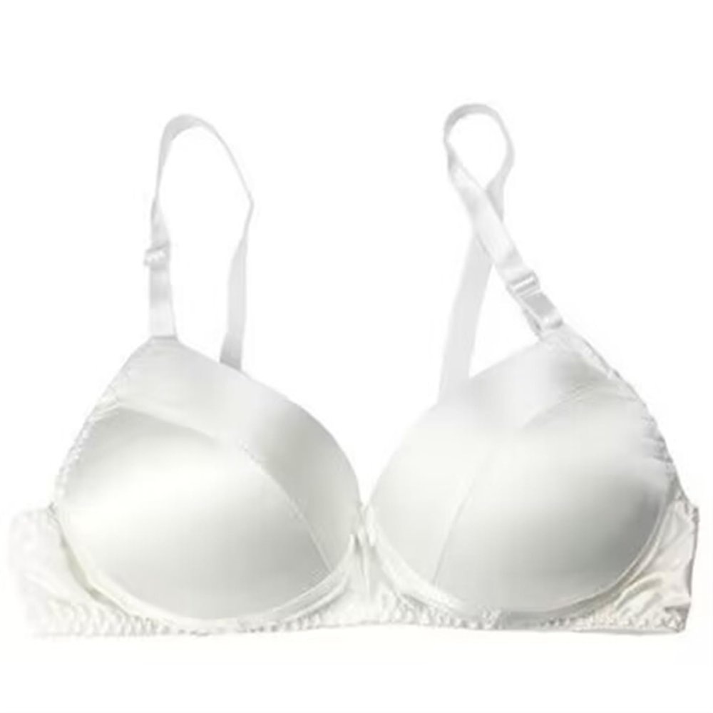 100% Mulberry Silk Bra Thin Ultra Soft Cup Bra Women's Wireless Everyday Bralette Full Coverage Breathable Lingerie Top (Color : White, Size : 90/40AB)