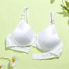 100% Mulberry Silk Bra Thin Ultra Soft Cup Bra Women's Wireless Everyday Bralette Full Coverage Breathable Lingerie Top (Color : White, Size : 90/40AB) view 2