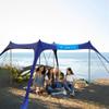 vBrate Beach Tent Sun Shelter - UPF50 Beach Canopy Portable Sun Shelter 4 Aluminum Poles, Ground Pegs, Sand Bags, Wind Ropes, Shovel, Bag - Camping, Picnic, Fishing, Backyard 10x10FT (Bicolor) view 1