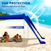vBrate Beach Tent Sun Shelter - UPF50 Beach Canopy Portable Sun Shelter 4 Aluminum Poles, Ground Pegs, Sand Bags, Wind Ropes, Shovel, Bag - Camping, Picnic, Fishing, Backyard 10x10FT (Bicolor) view 2