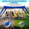 vBrate Beach Tent Sun Shelter - UPF50 Beach Canopy Portable Sun Shelter 4 Aluminum Poles, Ground Pegs, Sand Bags, Wind Ropes, Shovel, Bag - Camping, Picnic, Fishing, Backyard 10x10FT (Bicolor) view 3