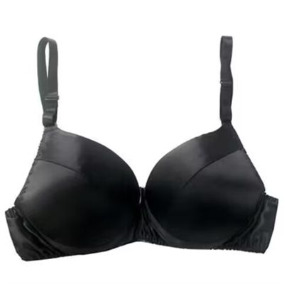 100% Mulberry Silk Bra Thin Ultra Soft Cup Bra Women's Wireless Everyday Bralette Full Coverage Breathable Lingerie Top (Color : Black, Size : 75/34AB)