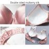 100% Mulberry Silk Bra Thin Ultra Soft Cup Bra Women's Wireless Everyday Bralette Full Coverage Breathable Lingerie Top (Color : Black, Size : 75/34AB) view 3