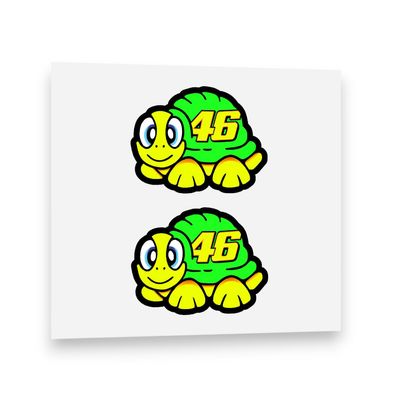 Valentino Rossi Fluorescent Yellow 2012 Turtle Neon Vinyl Sticker (2 x 2 (5cm))