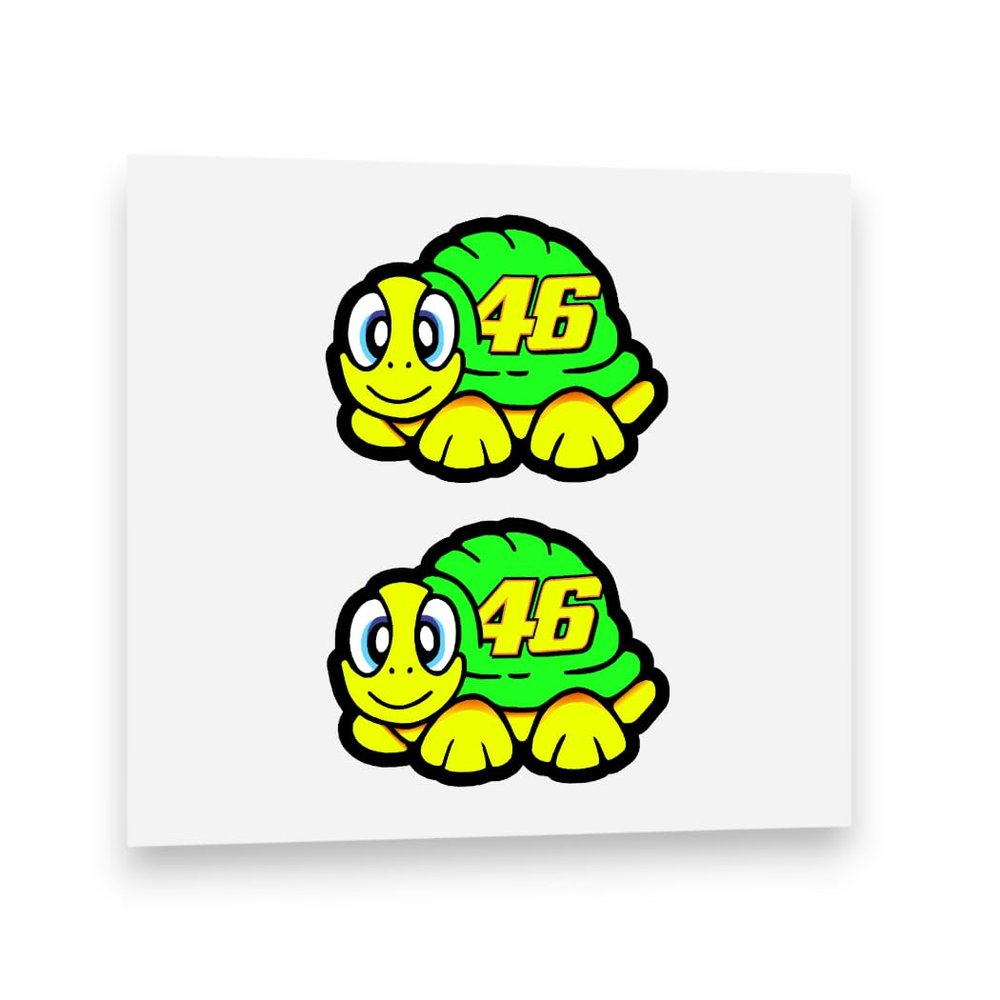 Valentino Rossi Fluorescent Yellow 2012 Turtle Neon Vinyl Sticker (2 x 2 (5cm))