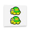 Valentino Rossi Fluorescent Yellow 2012 Turtle Neon Vinyl Sticker (2 x 2 (5cm)) view 1