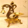 Brass Diya Antique Finish Brass Parrot Showpiece Diya with Bells and Stand . view 1