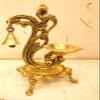 Brass Diya Antique Finish Brass Parrot Showpiece Diya with Bells and Stand . view 2