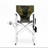 1-Piece Padded Folding Outdoor Chair with Side Table and Storage Pockets,Lightweight Oversized Directors Chair for Indoor, Outdoor Camping, Picnics and Fishing,Green view 3