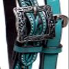 BLACK HOOF | Pink | Turquoise | Floral Tooled American Leather Browband Headstall with Silver Spots | Barrel Racing view 2