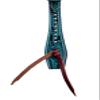 BLACK HOOF | Pink | Turquoise | Floral Tooled American Leather Browband Headstall with Silver Spots | Barrel Racing view 3