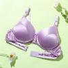 100% Mulberry Silk Bra Thin Ultra Soft Cup Bra Women's Wireless Everyday Bralette Full Coverage Breathable Lingerie Top (Color : Purple, Size : 75/34AB) view 2