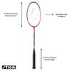 STIGA Aviox Progress Badminton Racket, Slender Grip Carbon Fiber Racket for Single & Double Advance & Beginner Players, Black/Red, Grip Size 4 view 2