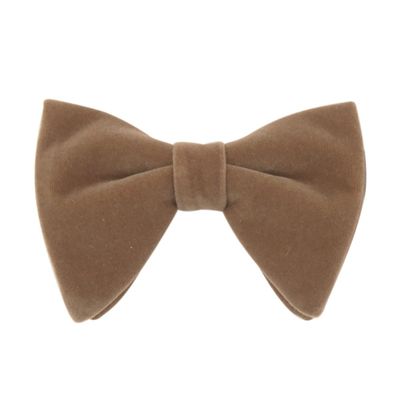 Men's Velvet Oversize Pre-tie Bowtie, Adjustable Formal Tuxedo Butterfly Big Bowties for Wedding Party Fancy Dress Costume (Light Tan)