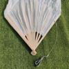 ZEBEYE Belly Dance Fan, 59" (150 cm) Long, Blue, Modern Style with Removable Rope for 'Fan Pois' Functionality view 2