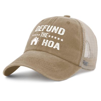 FUNGISDIN Defund The HOA Hat for Men with Design Cycling Cap Men Pigment Khaki Cycling Caps Trendy for New Driver