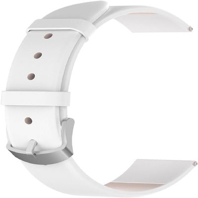 36 mm Bracelets Compatible with Withings Steel HR Leather Strap, Replacement Leather Strap, Wrist Band Accessory for Withings Steel HR 36 mm Watch Strap (White), Leather, Leather