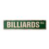 Billiards Vintage Aluminum Street Sign Foosball Pool cue pooltable Darts Rustic Metal tin | Indoor/Outdoor | 24" Wide view 1