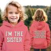 Baby Toddler Kid Boy Girl I'm the Sister Hoodie Long Sleeve Hooded Shirt Fashion Pocket Pullover Christmas (D, 5-6Years) view 2