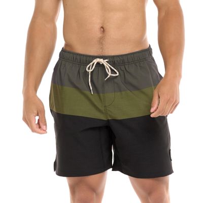 Anderson 17 Inch Length, Elastic Waist Volley Swim Trunk Black