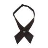 Men Women Adjustable Criss-Cross Bowtie, School Uniform Pre Tied Fashion Shirt Ribbon Solid Color Brooch Pin Bowtie (Brown) view 1