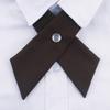 Men Women Adjustable Criss-Cross Bowtie, School Uniform Pre Tied Fashion Shirt Ribbon Solid Color Brooch Pin Bowtie (Brown) view 2
