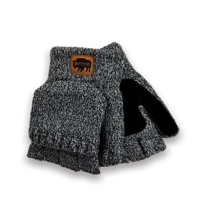Buffalo Outdoors Workwear Unisex Fingerless Knit Glove (Charcoal)