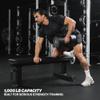 Titan Fitness Elite Series Single Post Flat Bench, Rated 1,000 LB, Black Finish, 2.5" Thick HeftyGrip Vinyl Pad, Dedicated Home Gym Competition Weightlifting & Strength Training Utility Bench view 4