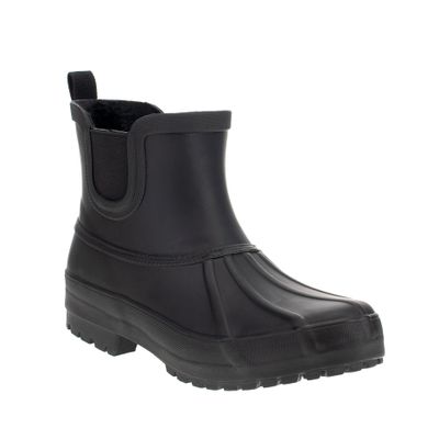 Chooka Ladies Chelsea Duck Rain Boot Waterproof Rubber Boot, Lined Interior, Elastic Side Gore, Memory Foam Insole, Black, 8
