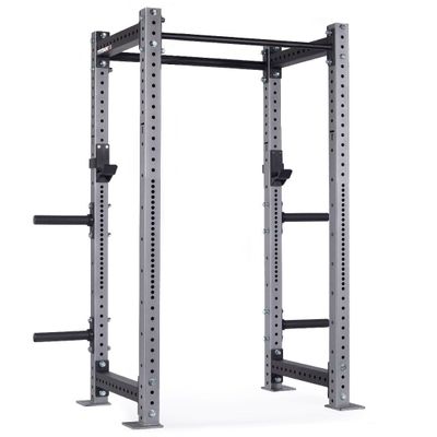 Titan Fitness X-3 Series 80" Silver Bolt-Down Power Rack, 24" Depth, Rackable 1650 LB Cage, 1.25" and 2" Pull Up Bars, Standard J-Hooks, Weight Plate Holders, Weightlifting and Strength Training