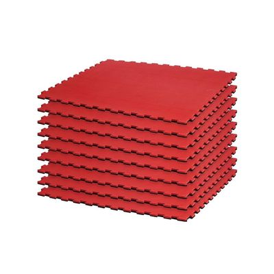 Century Commercial Grade 9 Pack Gym Floor Mats | Reversible Interlocking Foam Floor Tiles | Puzzle Mat Gym Flooring | Foam Rubber Cushioned Padding Play Mat For Home, Exercise, Wrestling | Red & Black