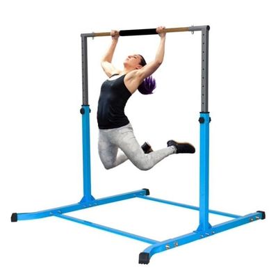 Athletic Bar Gymnastics Bar for Home, Height Adjustable 5 FT Professional Gymnastics Bar for Kids and Teens, Junior Home Gym Equipment Girls & Boys Kip Bar Gymnastic Training Horizontal Bar (Blue)