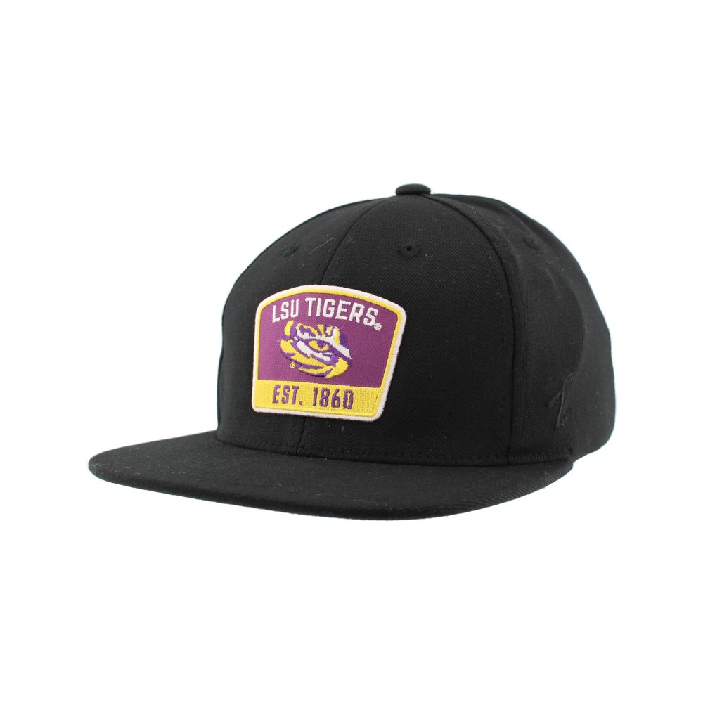 LSU Tigers NCAA Officially Licensed Fitted Hat M15Z Switchback Black, Large