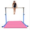 Athletic Bar Gymnastics Bar for Kids with 6 FT x 4 FT Tumble Mat, Adjustable Professional Horizontal Kip Bar Gymnast High Bars Home Gym Heavy Duty Gymnastics Equipment Training Bar (Blue) view 1