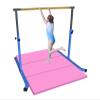 Athletic Bar Gymnastics Bar for Kids with 6 FT x 4 FT Tumble Mat, Adjustable Professional Horizontal Kip Bar Gymnast High Bars Home Gym Heavy Duty Gymnastics Equipment Training Bar (Blue) view 2