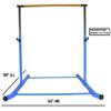 Athletic Bar Gymnastics Bar for Kids with 6 FT x 4 FT Tumble Mat, Adjustable Professional Horizontal Kip Bar Gymnast High Bars Home Gym Heavy Duty Gymnastics Equipment Training Bar (Blue) view 4