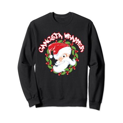 Gangsta Wrapper Gangster Wrapper Santa Ugly Funny Christmas Sweatshirt