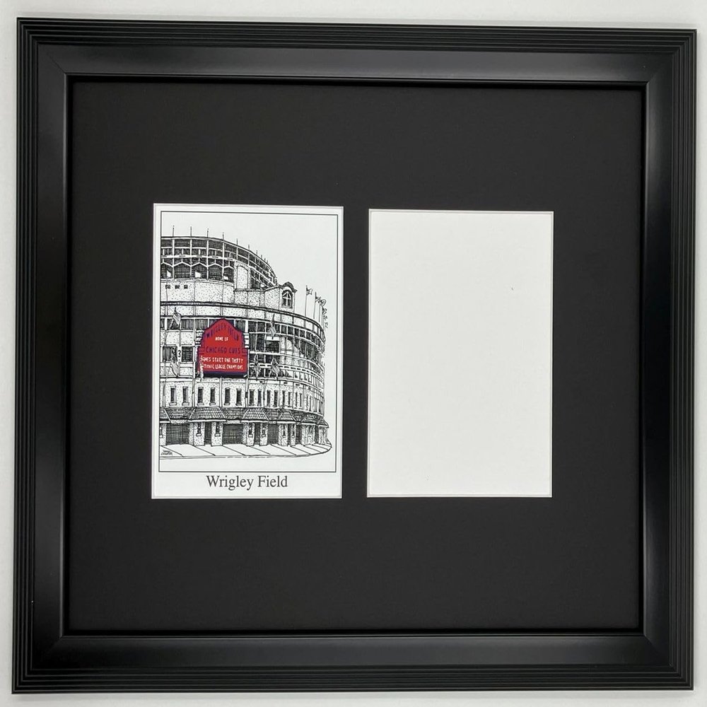 Team Up with Wrigley Field! Framed and Matted Personalized Picture. Add Your Photo!