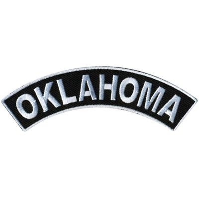 Hot Leathers Oklahoma 4 X 1 Top Rocker Patch PPM4072-4 Width x 1 Height Inches