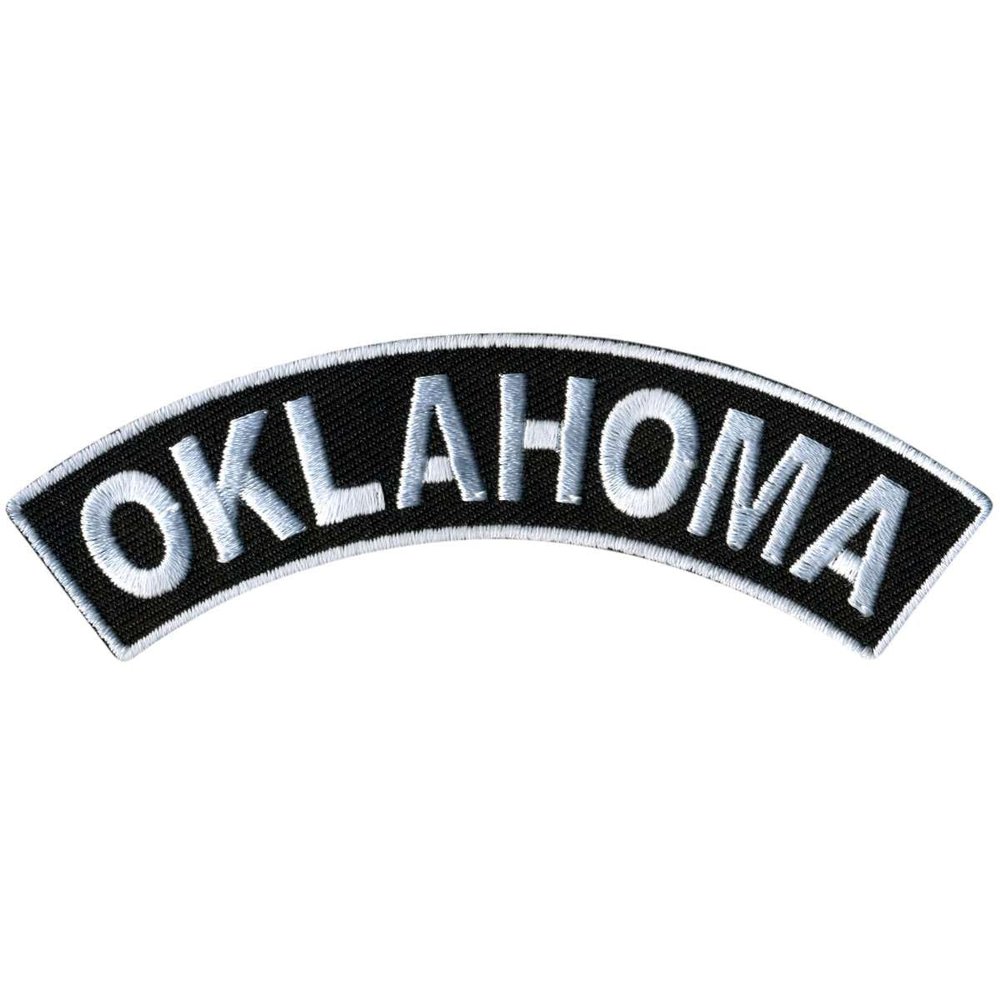 Hot Leathers Oklahoma 4 X 1 Top Rocker Patch PPM4072-4 Width x 1 Height Inches