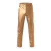 Faux Leather Pants Men Big and Tall Stretchy Biker Pants Retro Metallic Motocycle Slim Fit Business PU Leather Pants Trousers Mens Streetwear Slim Fit Fashion Track Pants(Gold,30/M) view 2