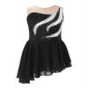 Shinsto Kids Girls Rhinestone Mesh Splice Figure Ice Skating Dress Gymnastic Leotard Dancewear Costume F0068#Black 8 Years view 1