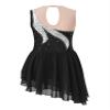 Shinsto Kids Girls Rhinestone Mesh Splice Figure Ice Skating Dress Gymnastic Leotard Dancewear Costume F0068#Black 8 Years view 2