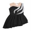 Shinsto Kids Girls Rhinestone Mesh Splice Figure Ice Skating Dress Gymnastic Leotard Dancewear Costume F0068#Black 8 Years view 3