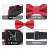 Luckyvestir Men's Bow Ties, Pre-Tied Bowtie Adjustable Red Mens Tie for Wedding Party Graduation Banquet Gifts view 4