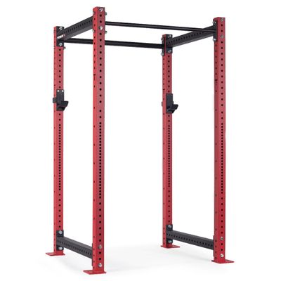 Titan Fitness X-3 Series 80" Red Bolt-Down Power Rack, 36" Depth, Rackable 1650 LB Cage, 1.25" and 2" Pull Up Bars, Standard J-Hooks, Weightlifting and Strength Training
